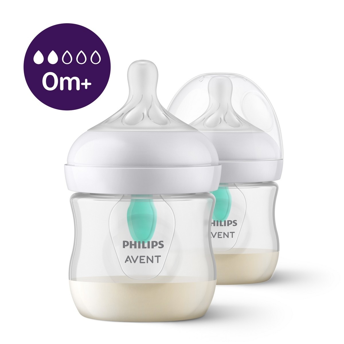 Pack Duplo de Biberões Natural Response Airfree - 125 ml Branco-1