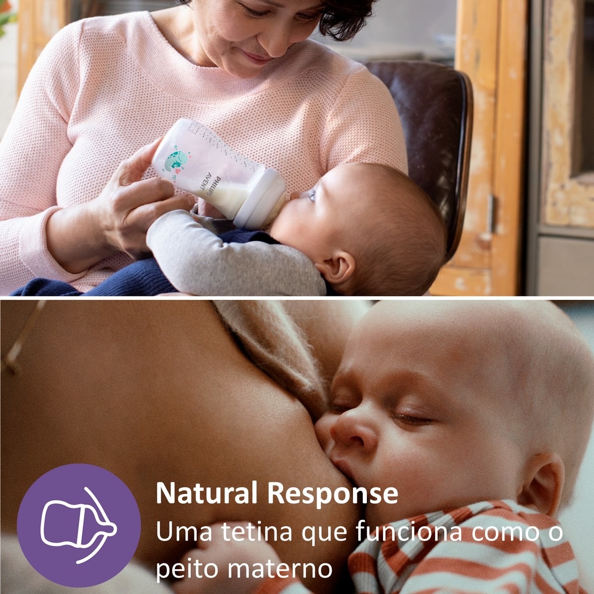 Pack Presente Natural Response, 2 Biberões e 2 Chupetas Ultra Air - 260 ml Branco-2