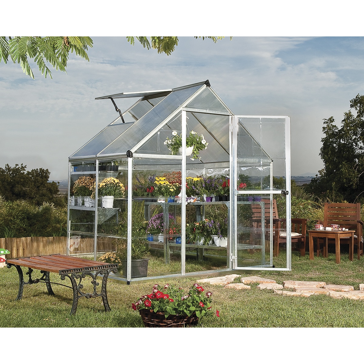 Invernadero de Policarbonato Harmony 185 x 126 cm Plateado-2