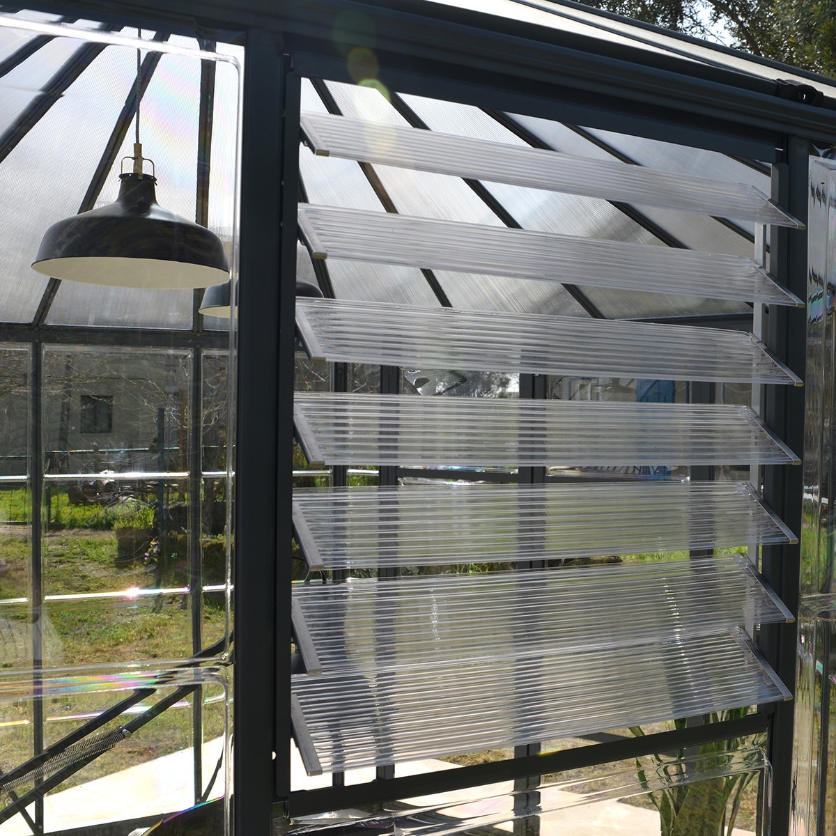 Invernadero de Policarbonato Hexagonal Oasis 245 x 212 cm Gris oscuro-6