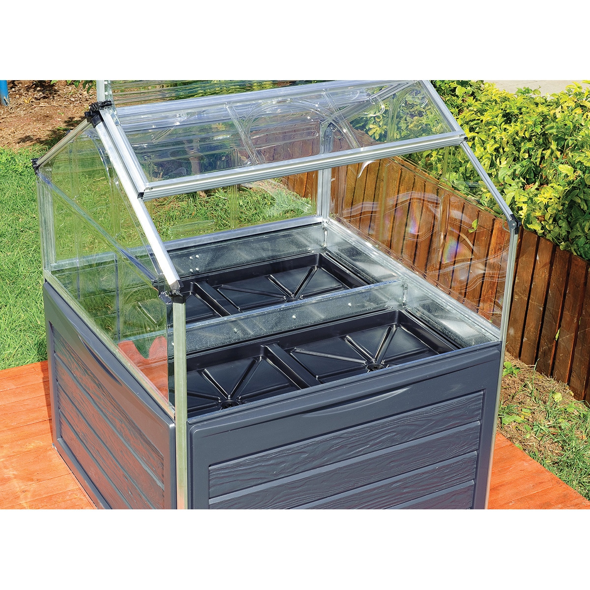 Invernadero de Policarbonato Plantt Inn 118 x 116 cm Plateado-10