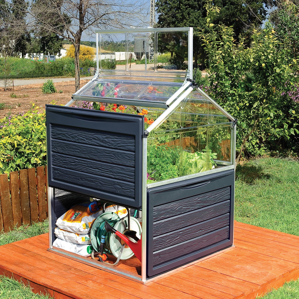 Invernadero de Policarbonato Plantt Inn 118 x 116 cm Plateado-8
