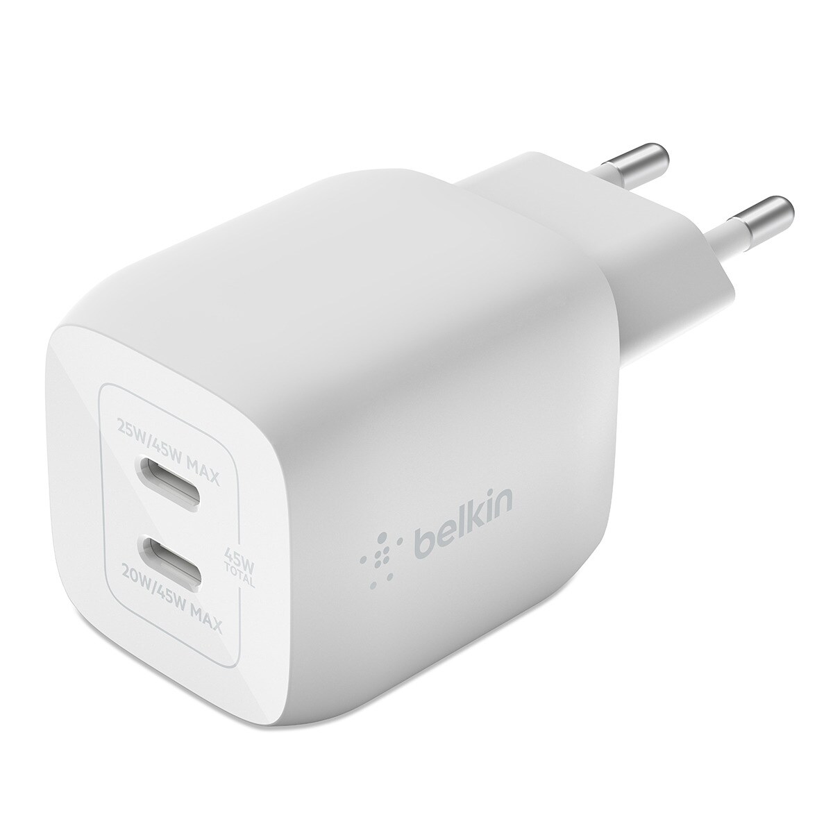 Cargador de pared Belkin USB-C PD de 30 W con PPS blanco Blanco-1