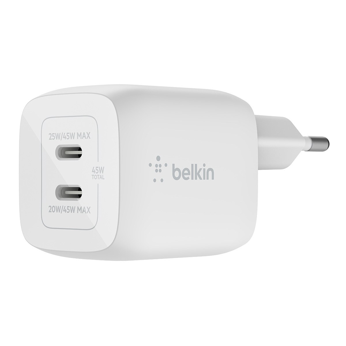 Cargador de pared Belkin USB-C PD de 30 W con PPS blanco Blanco-3