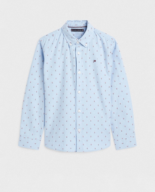 Imagen 0 de Camisa de bebe niño Tommy Hilfiger en azul con microestampado