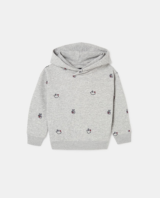 Imagen 0 de Sudadera de bebé niño en gris con capucha