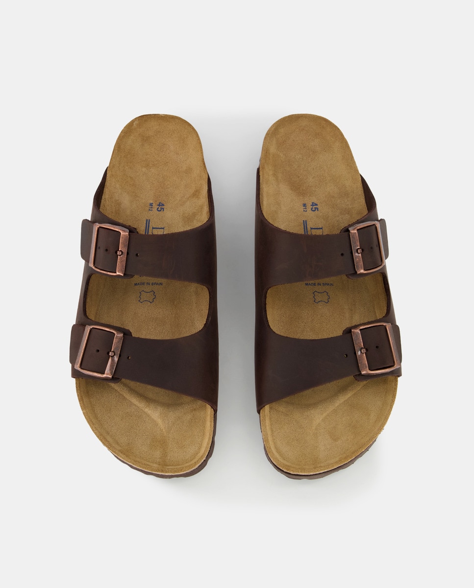 Sandalias de hombre en piel con doble hebilla · Dustin · El Corte