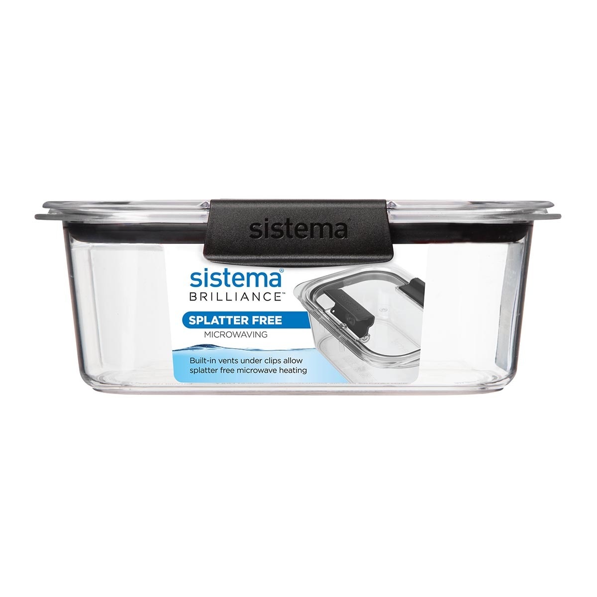 Recipiente Hermético Retangular Brilliance Preto-3