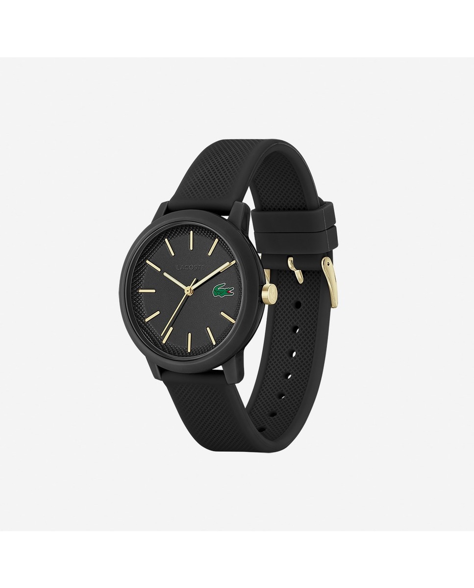 Relógio 12.12 de Silicone com 3 Ponteiros Preto-2
