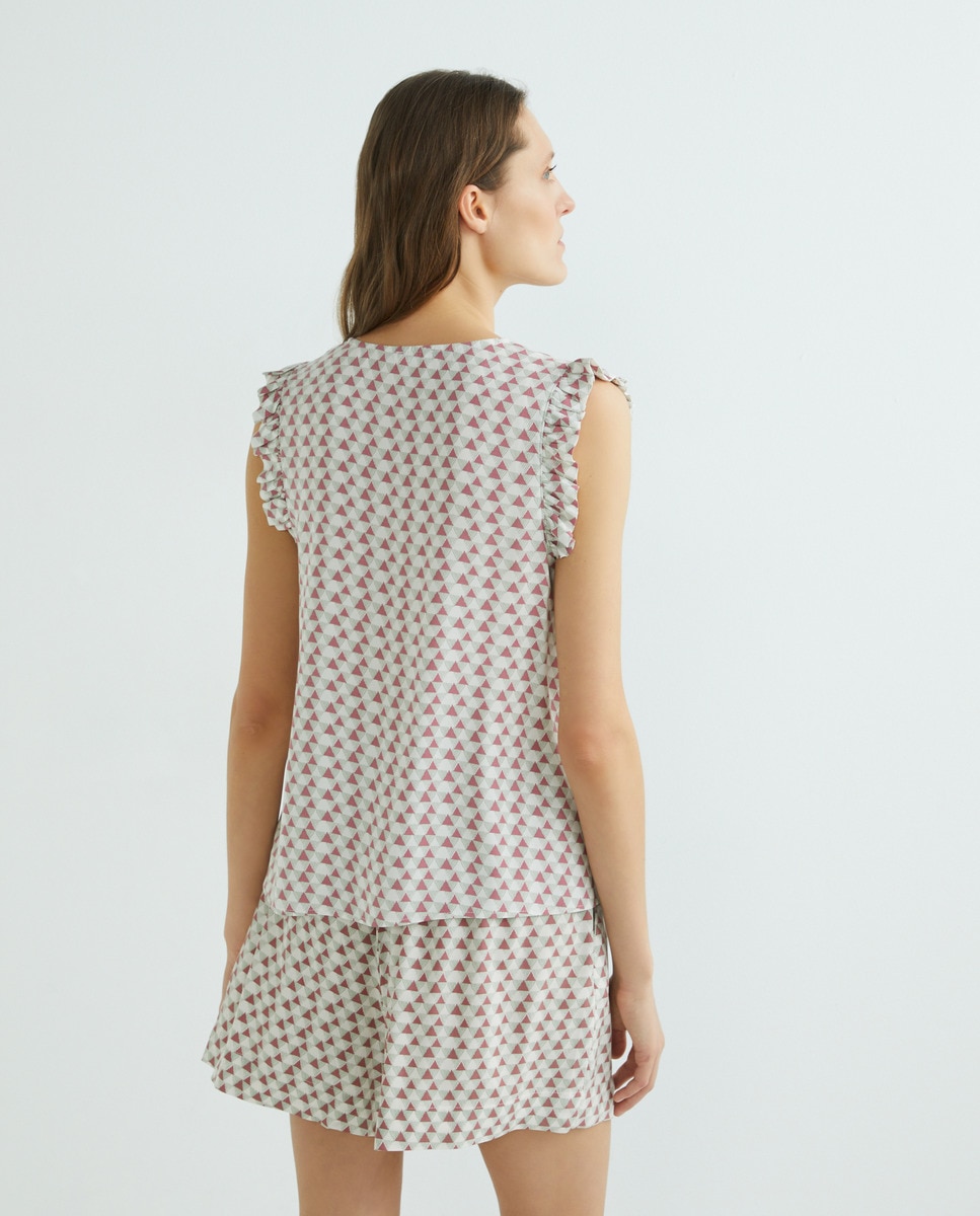 Blusa sin mangas estampado étnico blanco Crudo-6