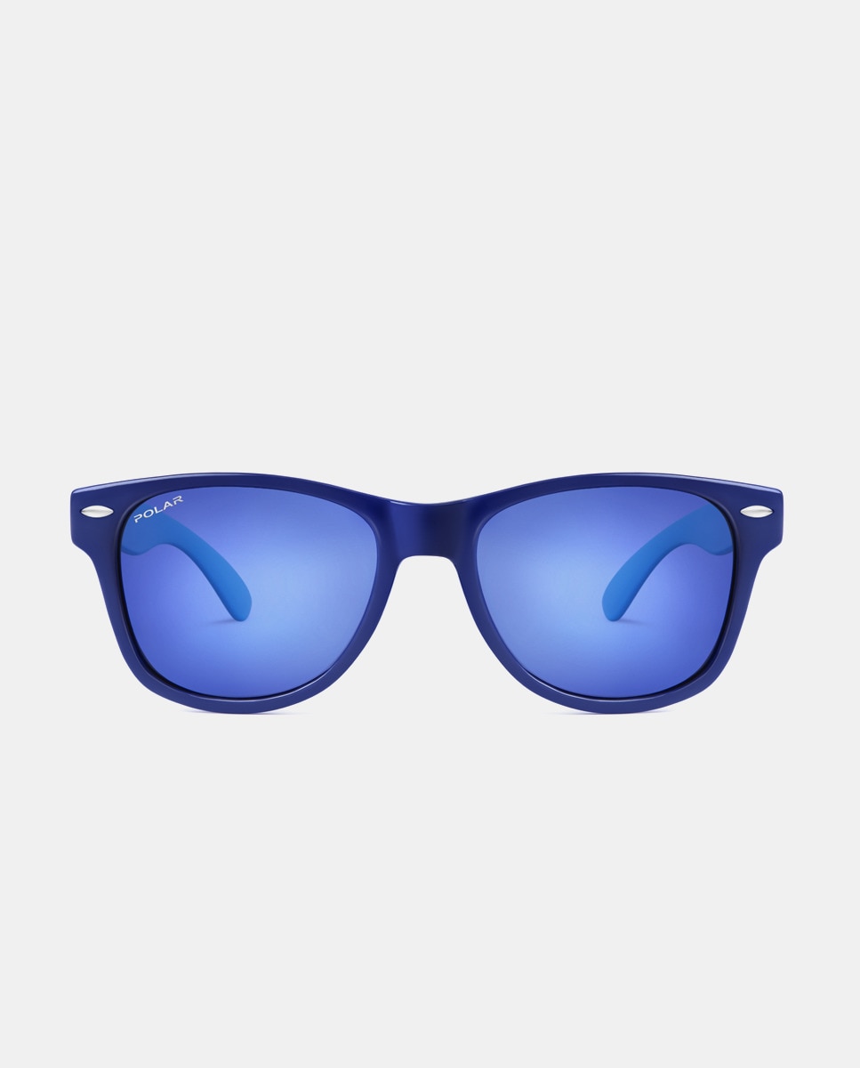 Gafas de sol infantiles rectangulares azules con lentes