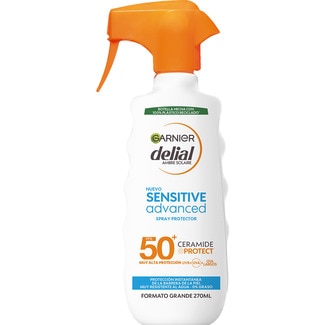 Sensitive Advanced protector solar ceramide protect SPF-50+ pistola 270 ml muy resistente al agua y 0% graso - Delial