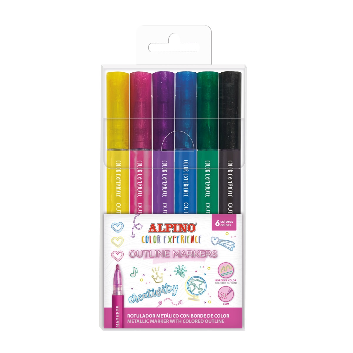 Imagen 0 de Set 6 rotuladores outliner markers Color Experience Alpino