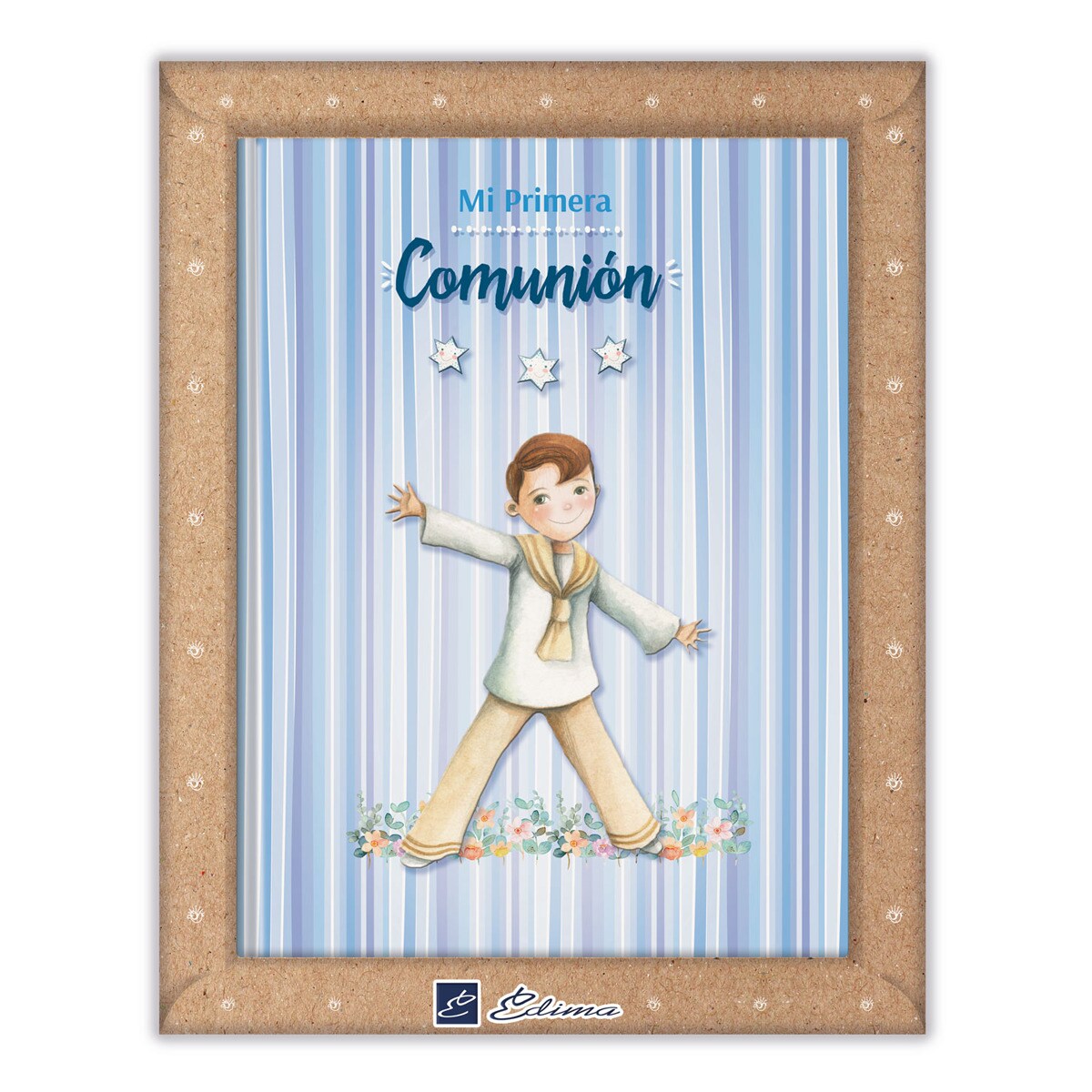 Libro de firmas Mi Primera Comunión niño rayas Edima azul · Edima