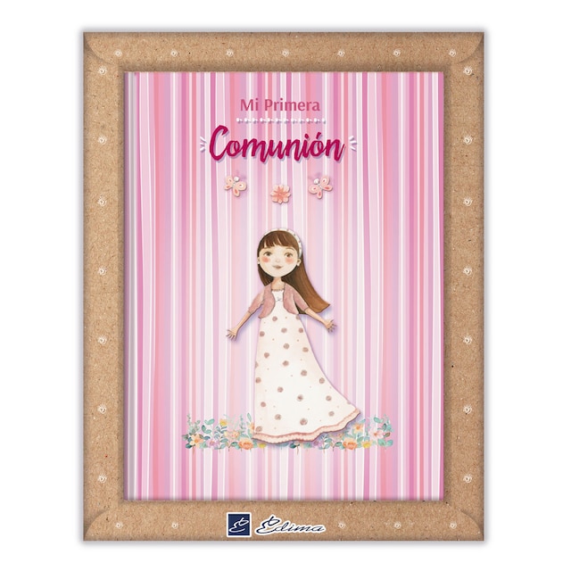 Imagen 0 de Libro de firmas Mi Primera Comunión niña rayas Edima rosa