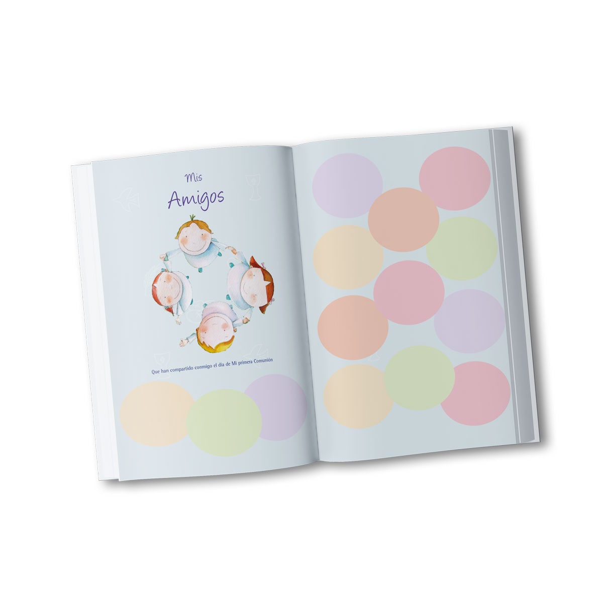 Libro de firmas Mi Primera Comunión niña rayas Edima rosa Rosa-5