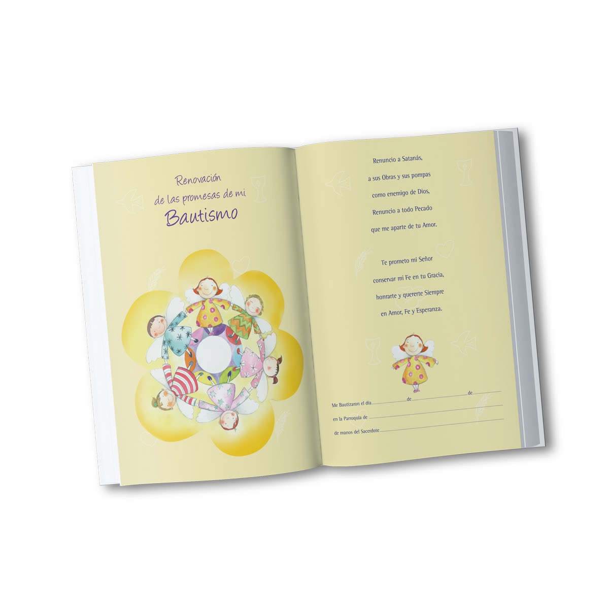 Libro de firmas Mi Primera Comunión niña rayas Edima rosa Rosa-3