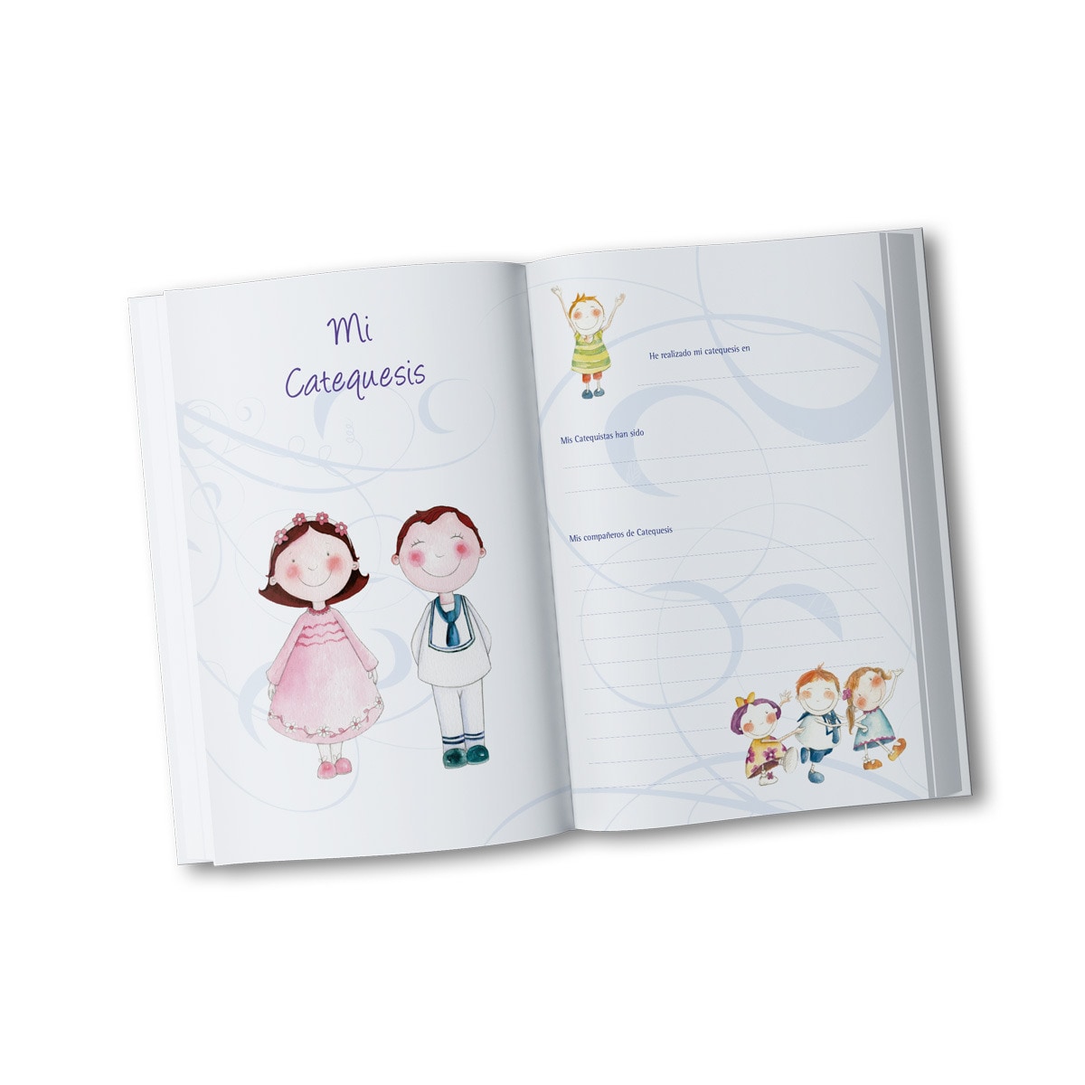 Libro de firmas Mi Primera Comunión niña rayas Edima rosa Rosa-2