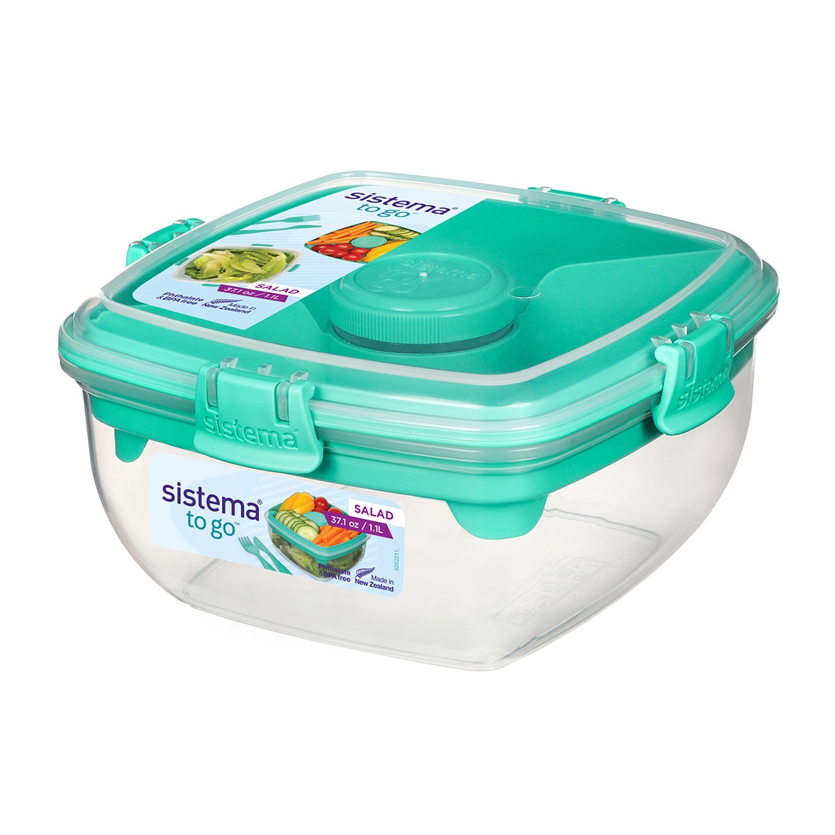 Hermético cuadrado para ensaladas To Go Sistema Verde-2