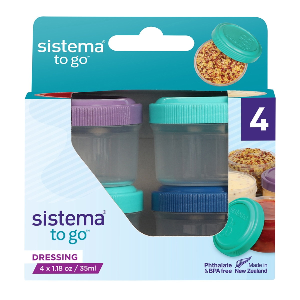 Set 4 botes herméticos para salsas To Go Sistema Multicolor-4