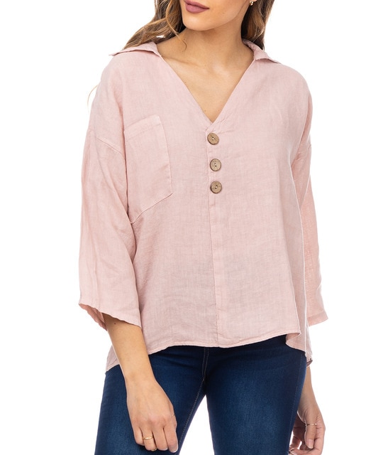 Imagen 0 de Camisa de lino con botones