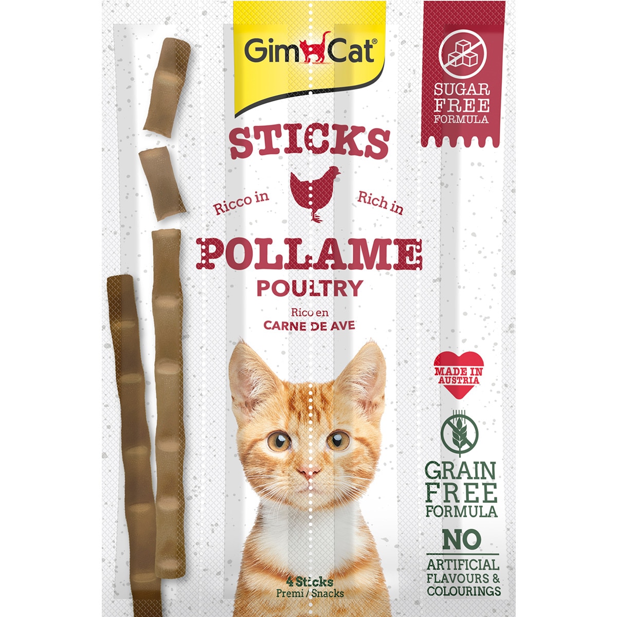 Snack para Gato Sticks de Frango embalagem 5 unidades