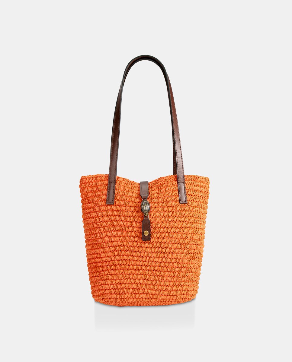 Grand sac tote Hampton en raphia avec applique de la marque