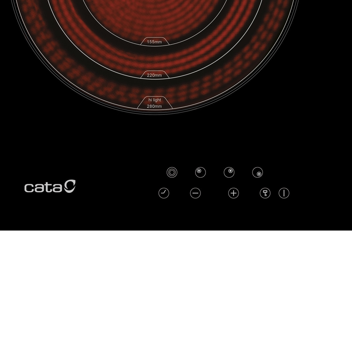 Placa vitrocerámica zonas de cocción 3 zonas de cocción High Light - TT 5003/G Negro-4