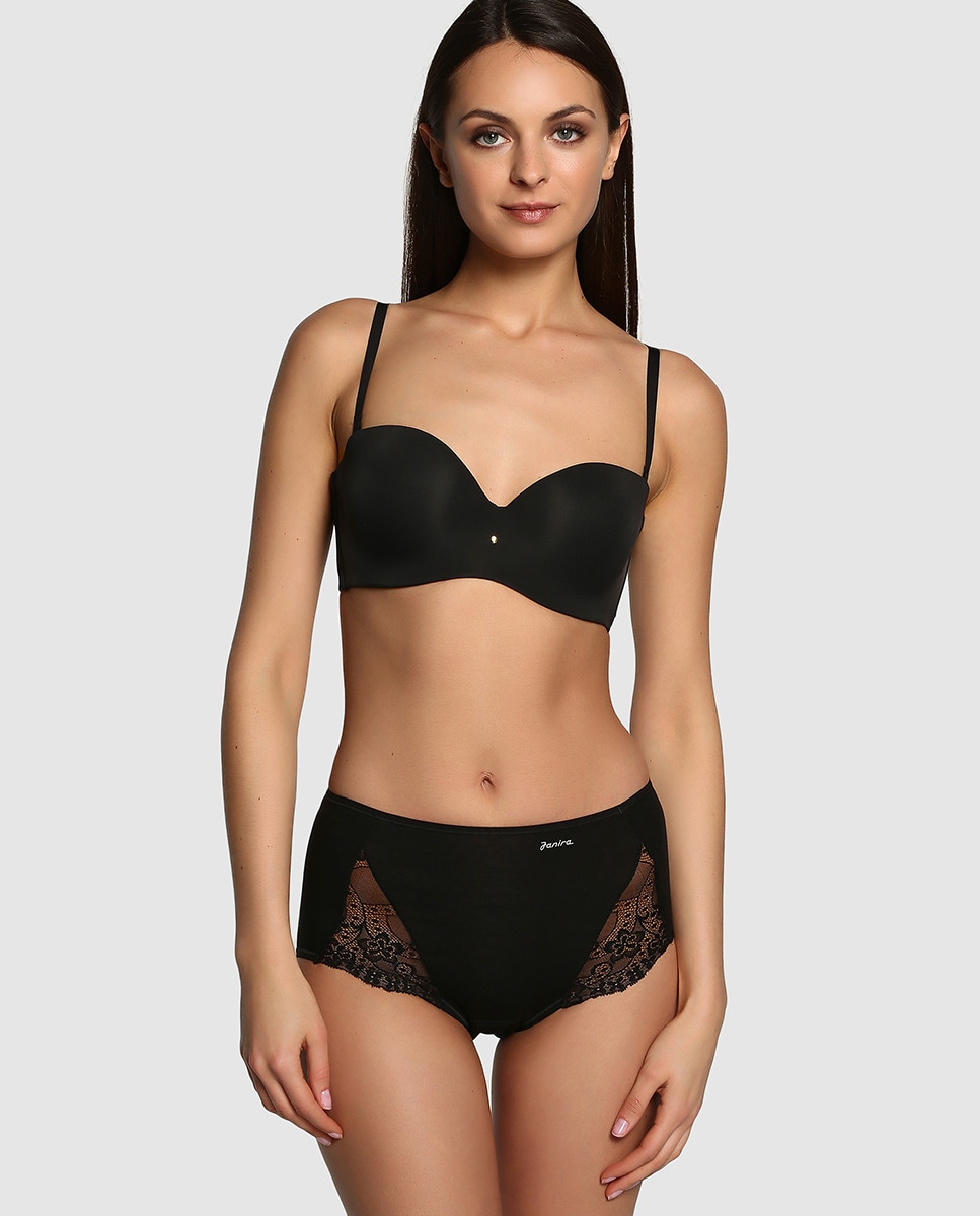 Cuecas de algodão para peles sensíveis de mulher Janira Preto-3