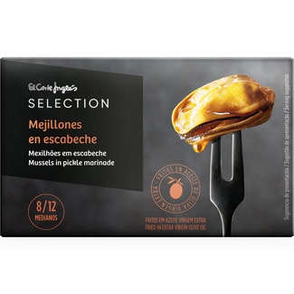 mejillones en escabeche medianos 8-12 piezas lata 69 g neto escurrido - El Corte Ingles Selection