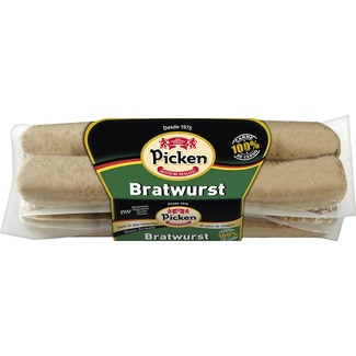 salchichas Bratwurst cocidas de cerdo sin gluten sin lactosa 2 pack 2 x 150 g envase 300 g - Picken
