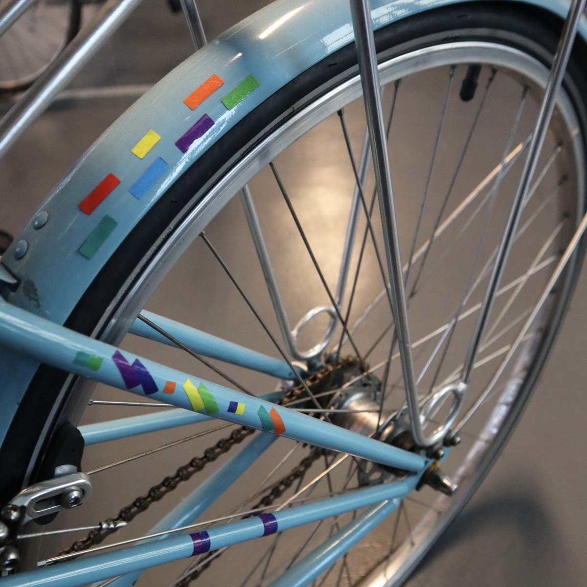 Adhesivos para bicicleta Kikkerland bloques de colores 2