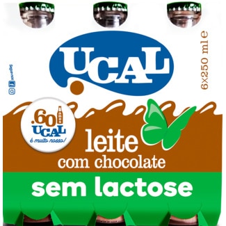 Leite com Chocolate 0% Lactose Pack 6 unidades embalagem 1500 ml - Ucal