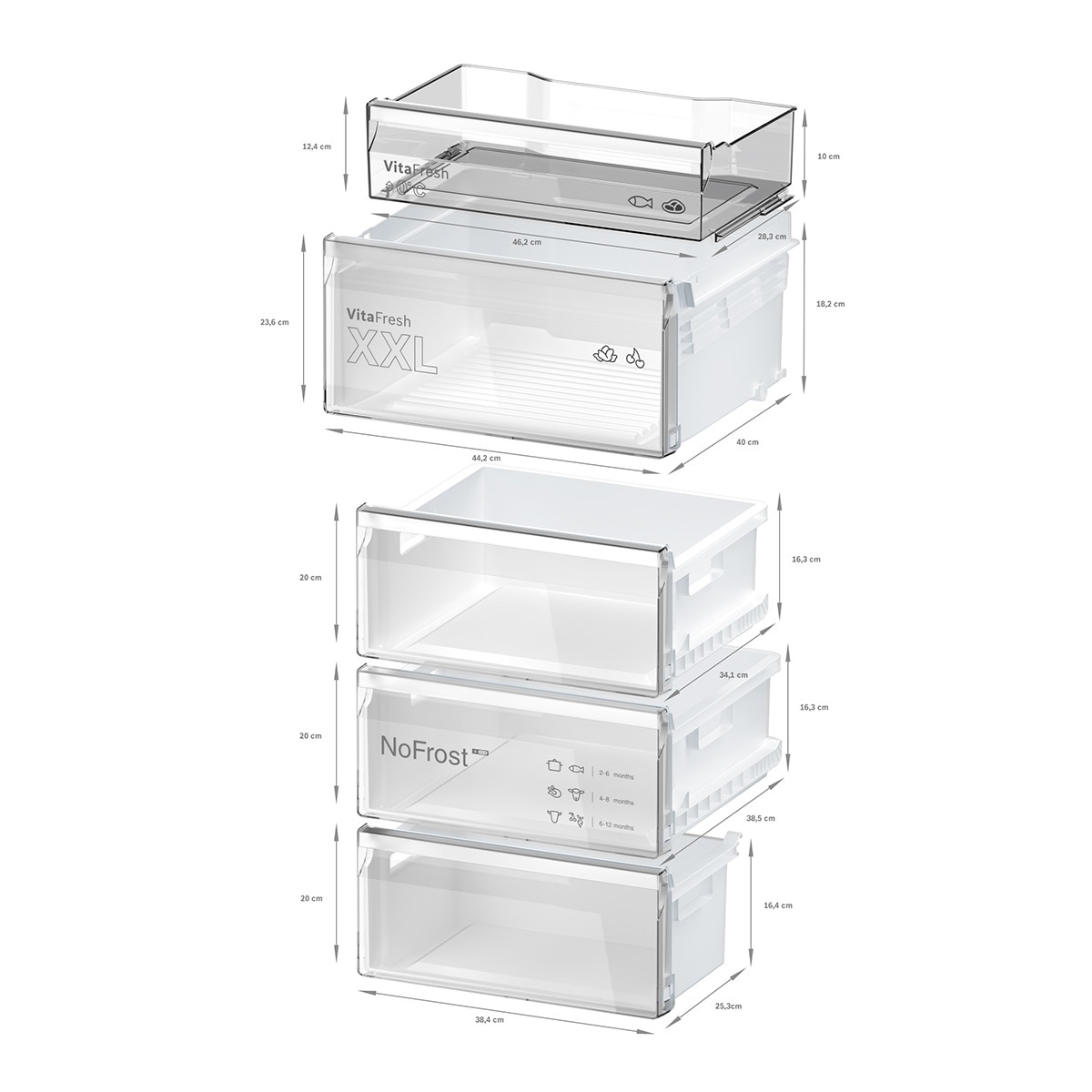 Frigorífico combi Bosch No frost, Cajón VitaFresh - KGN392WCF Blanco-6