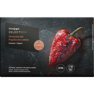 pimientos del piquillo DOP de Lodosa enteros, asados y pelados a mano lata 185 g neto escurrido - El Corte Ingles Selection