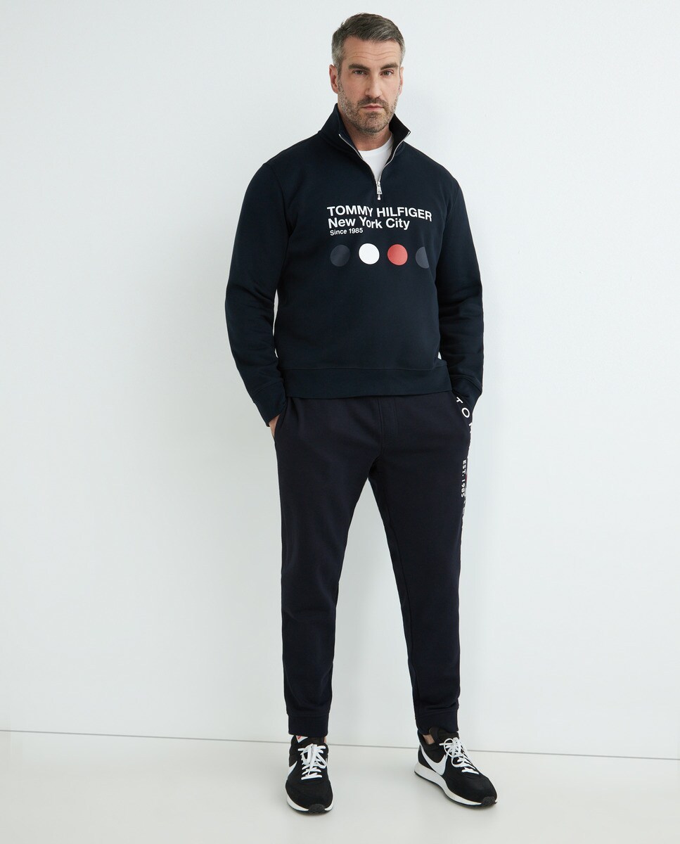 Sweat à col zippé et logo type Metro NYC