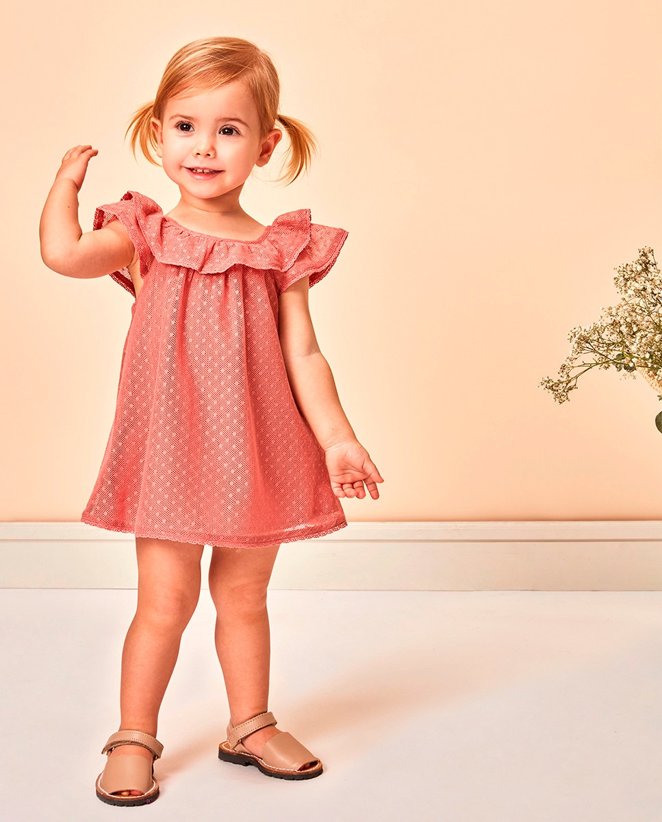 Robe en tulle avec bandes brodées