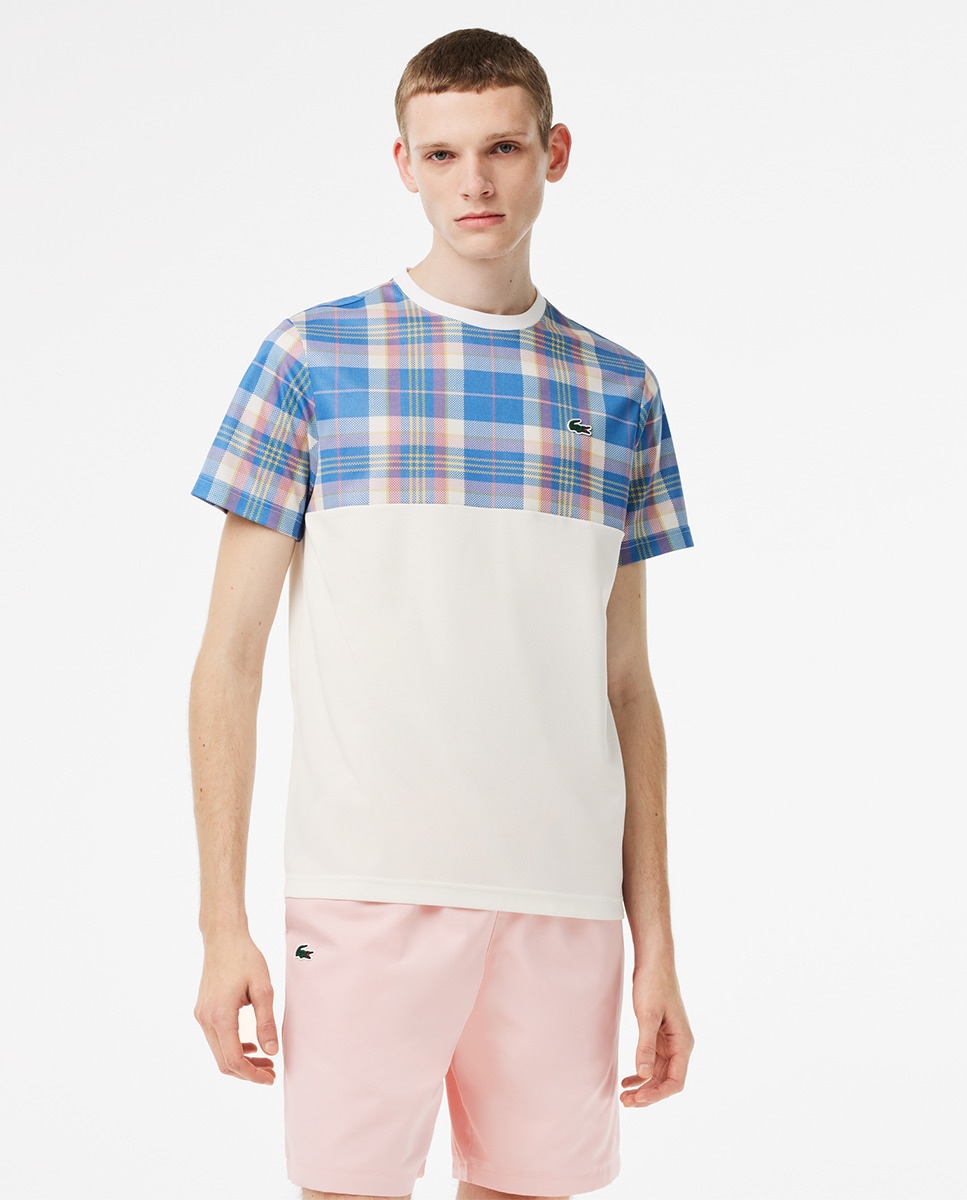 Tshirt Lacoste Tennis regular fit à imprimé carreaux