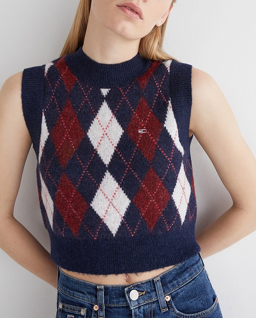 Imagen 0 de Chaleco de mujer de rombos tipo college