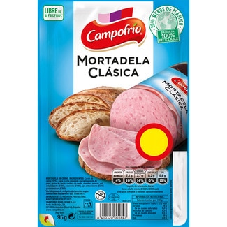 mortadela clásica en lonchas especial bocadillo sin gluten envase 95 g - Campofrio