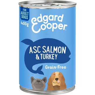 comida húmeda para perros adultos con salmón y pavo Grain Free lata 400 g - Edgard&cooper