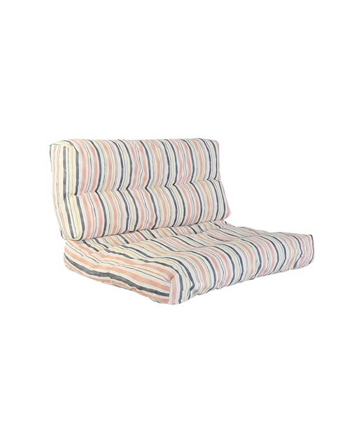 Imagen 0 de Cojín suelo set 2 algodón 120x80x16 rayas