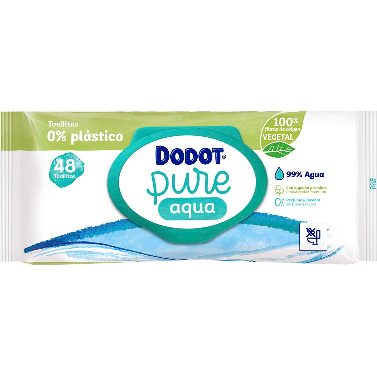 Toalhitas Aqua Pure 0% Plástico embalagem 48 unidades