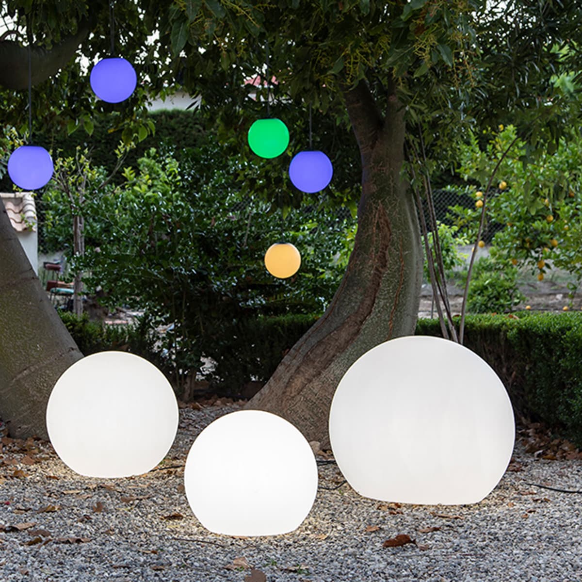 Candeeiro de exterior flutuante em água e com carga solar Buly 40 Floating New Garden Branco-9