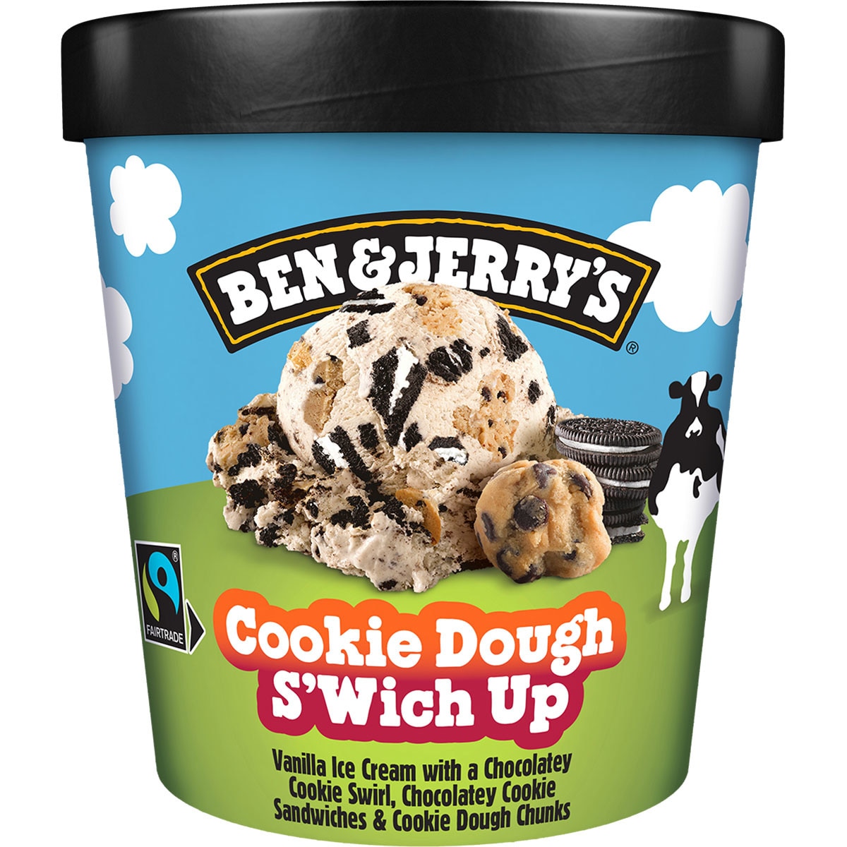 Cookie Dough helado de vainilla con galletas al cacao y crema tarrina 465 ml