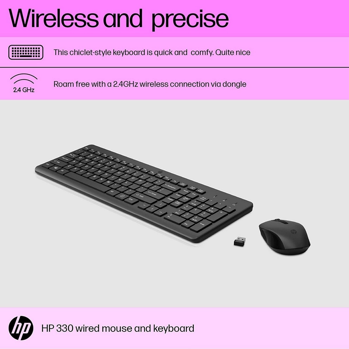 Teclado HP 330 Wireless + Rato Preto-2