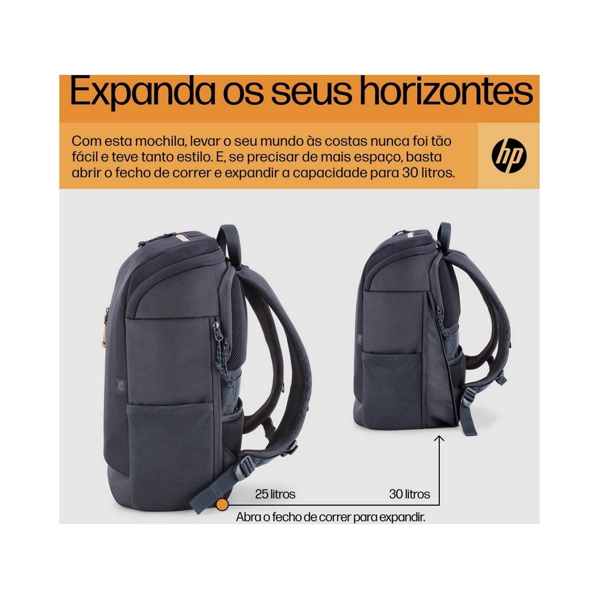 Mochila HP Travel 25L 15.6'' Backpack - Preto Azul-7
