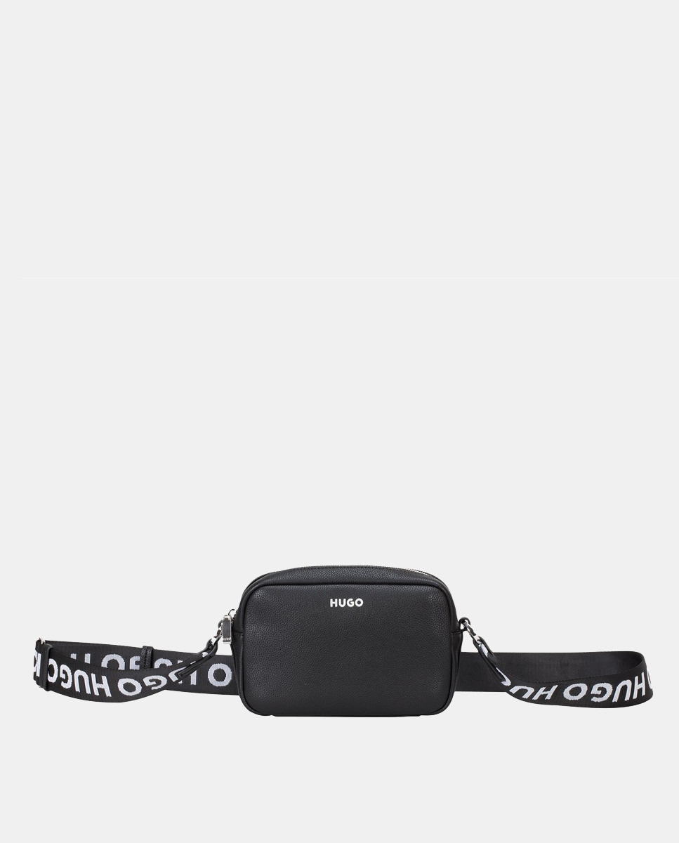 Sac à bandoulière grainé avec anse réglable contrastante