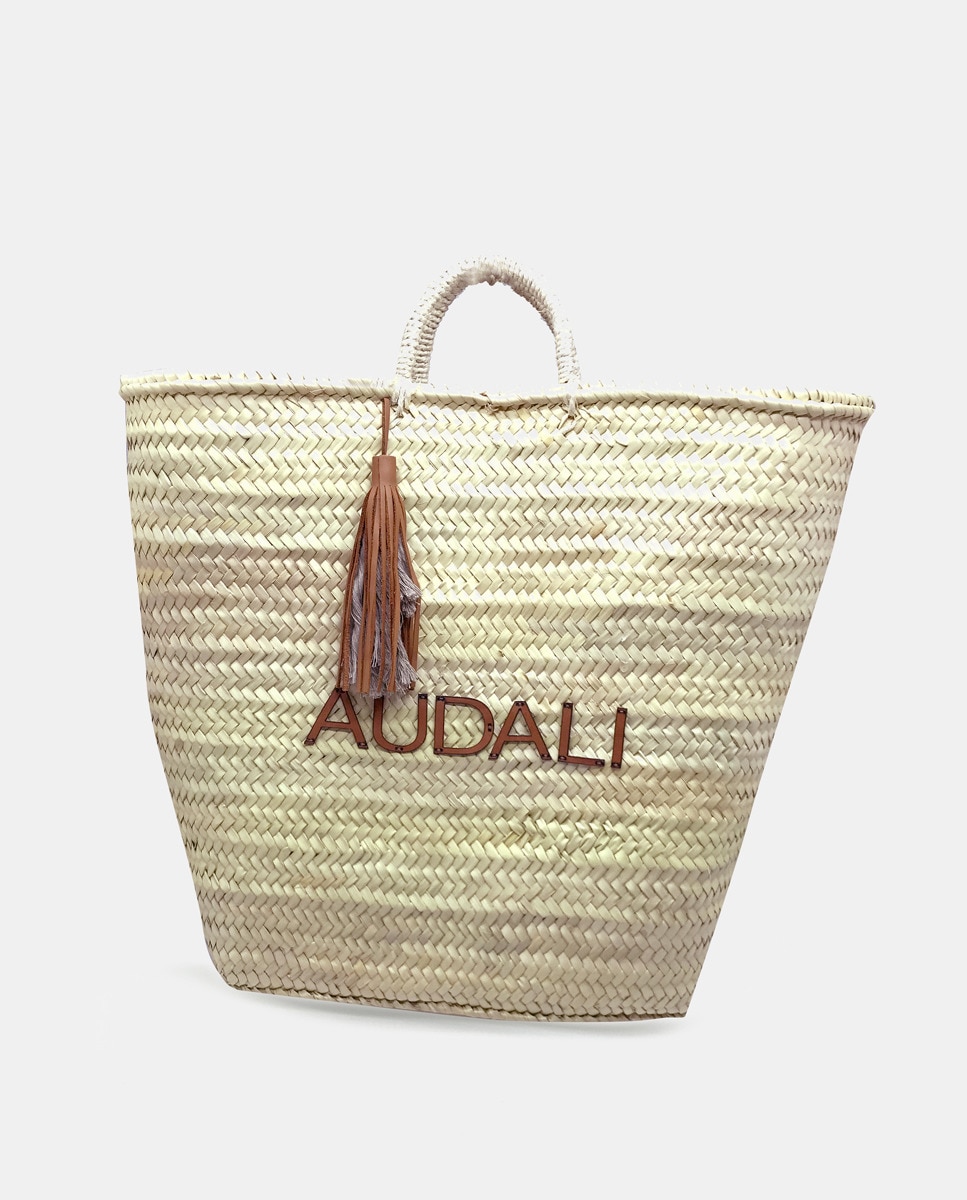 Cabas rectangulaire en fibre de palmier