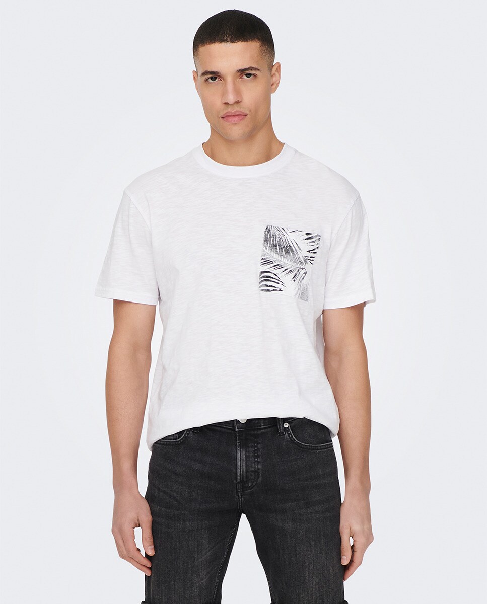 Tshirt manches courtes et col rond avec poche